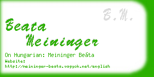 beata meininger business card